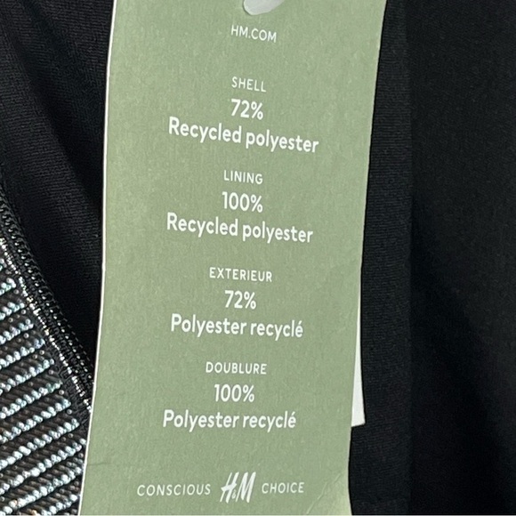 NWT H&M Conscious Silver Metallic Mini Skirt Size 14 - Picture 5 of 14